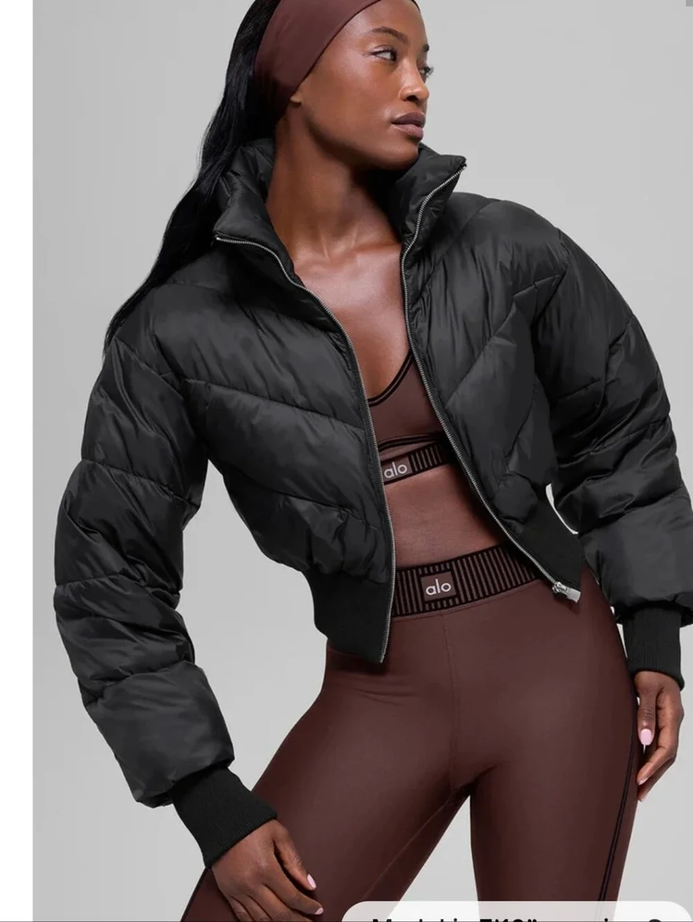 Alo Yoga Cropped Atmosphere Puffer Black New With Tags Athleisure Comfy